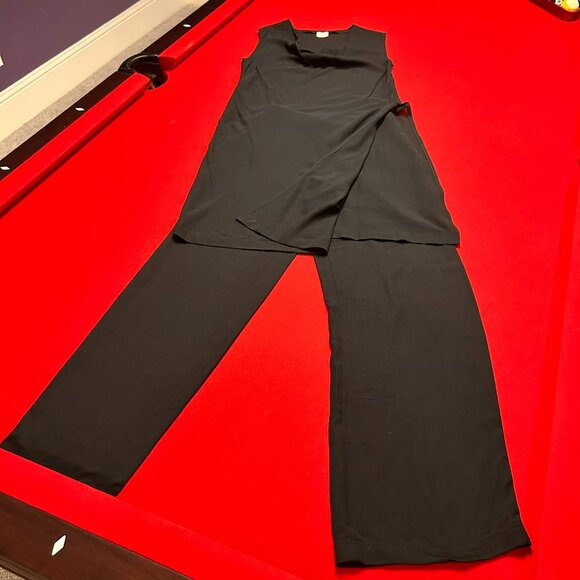 Guy Laroche Paris Collection Sheer Black 2-Piece Tunic & Pants Set Size 10 - Picture 2 of 9